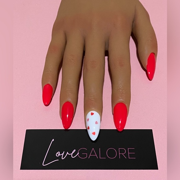Hand Crafted Other - Handcrafted Press ons Glow in dark Red Medium Almond - Love Galore